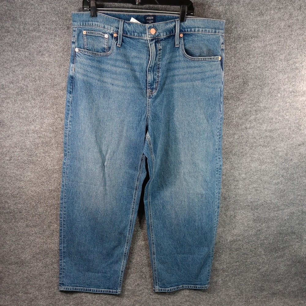 J. Crew Slim Barrel Jean Blue Denim CL224 Womens Size 34 High Rise Slim Fit